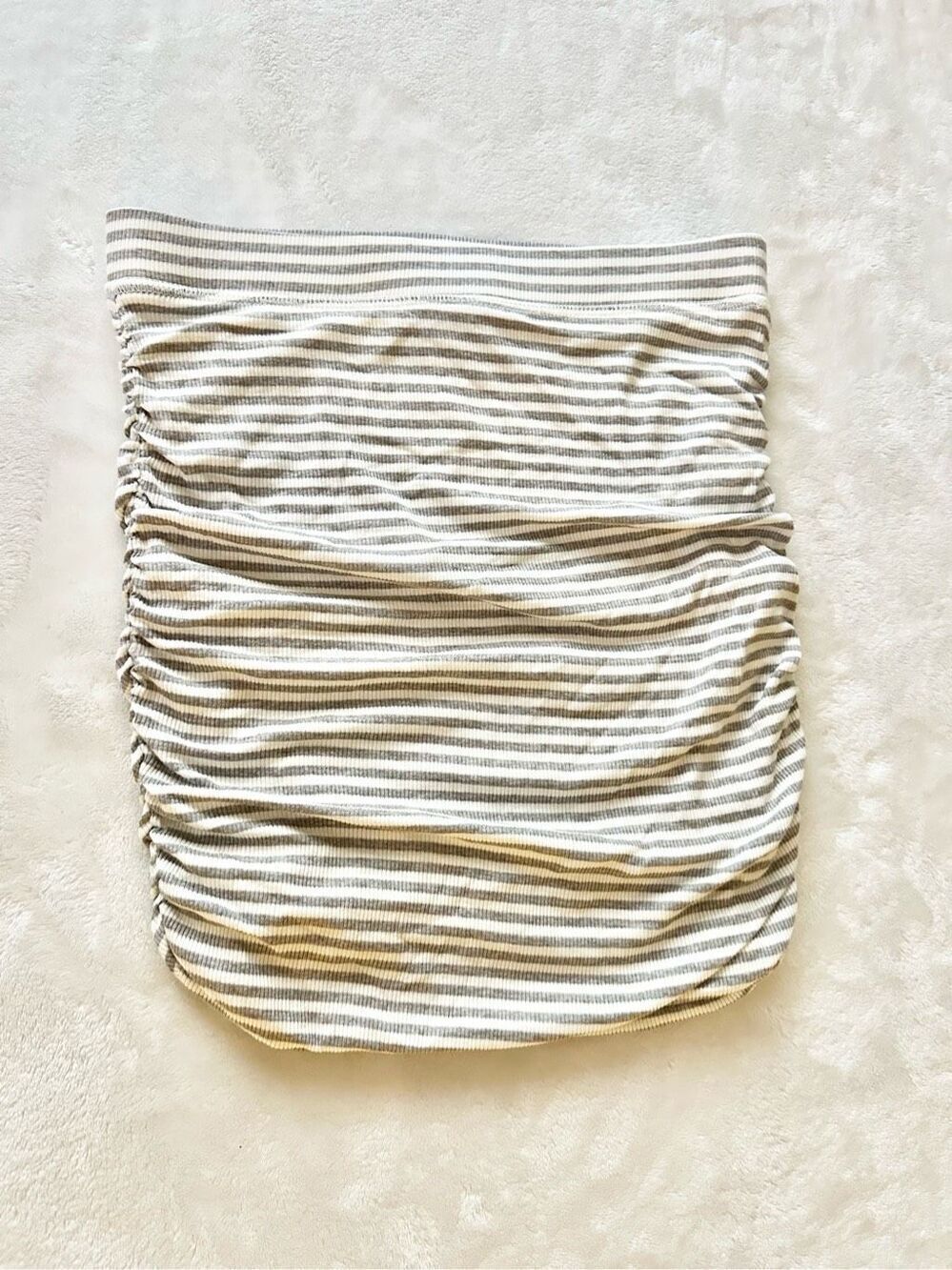 Splendid white and heather grey stripe ribbed strapless top or mini skirt - stre